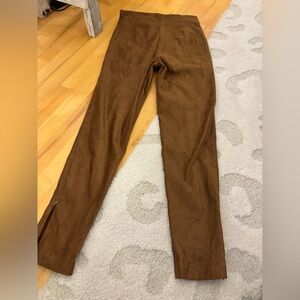 Brown Suede Pants w/ Side Zippers on Ankles SIZE SMALL Lulus Trousers